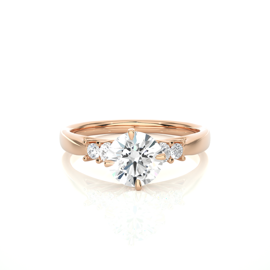0.69 CTW Round Lab-Grown Diamond Engagement Ring with Claw & Bezel Set E-F / VVS-VS