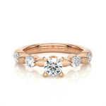 Load image into Gallery viewer, 0.90 CTW Round Lab-Grown Diamond Engagement Ring in Unique Style E-F / VVS-VS

