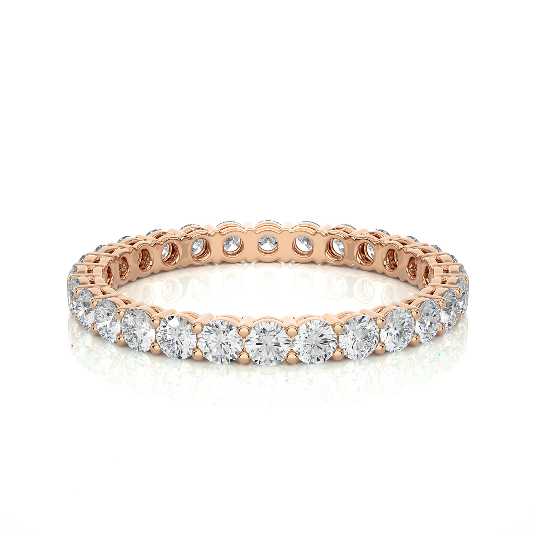 1.12 CT Round Lab Grown Diamond Eternity Band | 28 Stones | 10K, 14K & 18K Gold