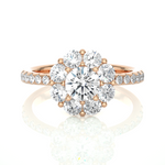 Load image into Gallery viewer, 1.64 CT Round Diamond Halo Lab Grown Ring with 25 Stones
