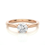 Load image into Gallery viewer, 0.73 CT Round Lab Grown Diamond Solitaire Engagement Ring | Four Prong Gold Band
