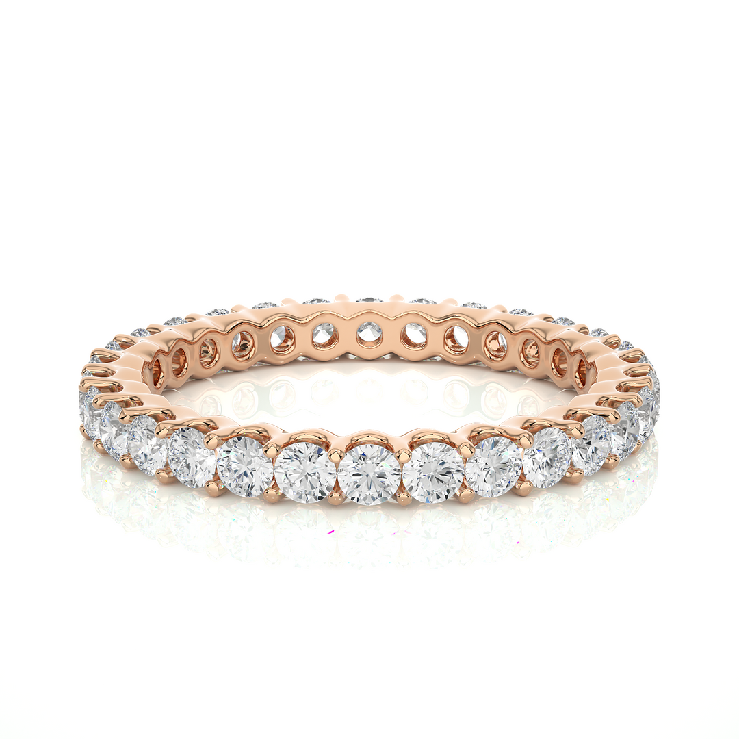 1.02 CT Round Lab Grown Diamond Eternity Band | 30 Stones | 10K, 14K & 18K Gold