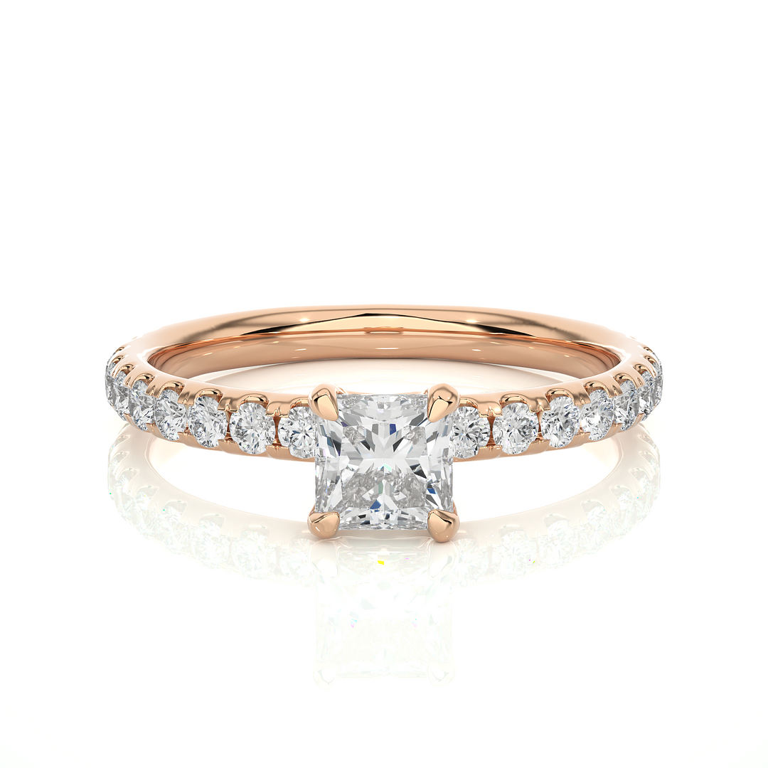 1.01 CTW Princess Cut Solitaire Lab-Grown Diamond Engagement Ring