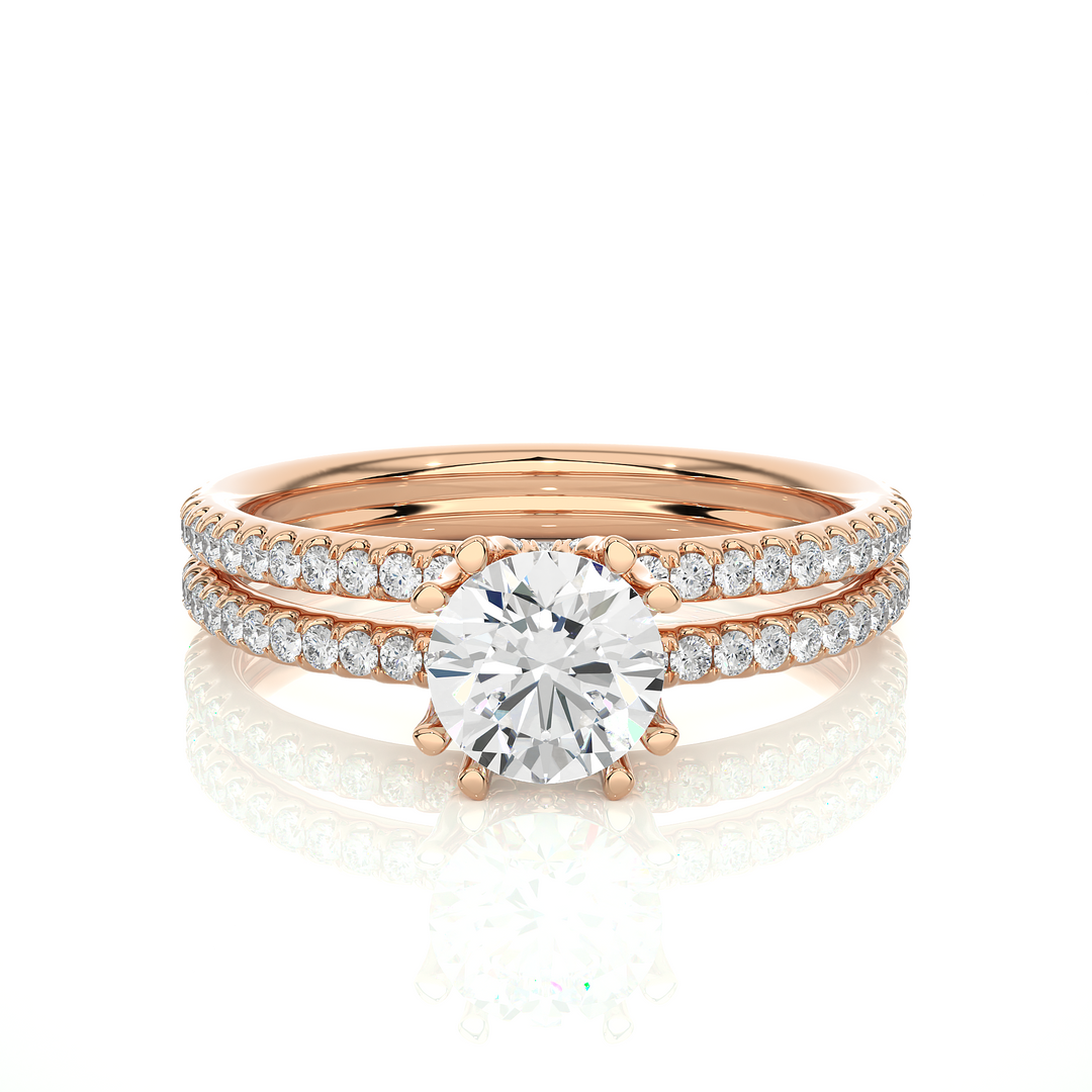 1.32 CTW Lab-Grown Diamond Split Shank Engagement Ring – Round Cut