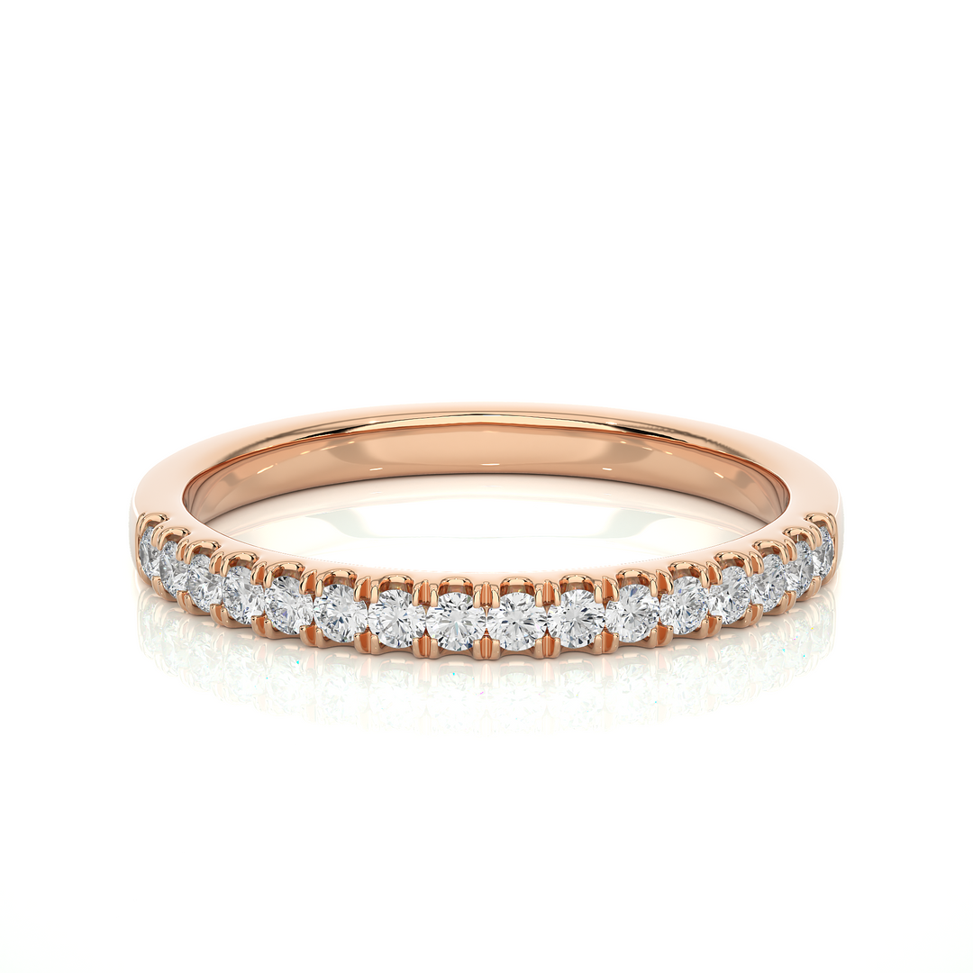 0.25 CT Round Cut Lab Grown Diamond Micro Pave Band  16 Stone IGI Certified