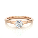 Load image into Gallery viewer, 0.47 CT Round Lab Grown Diamond Solitaire Engagement Ring | Gold Band
