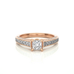 Load image into Gallery viewer, 1.27 CTW Princess &amp; Round Lab-Grown Diamond Engagement Ring with Channel &amp; Prong Set E-F / VVS-VS
