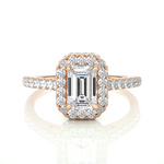 Load image into Gallery viewer, 1.44 CT Emerald Center Halo Lab Grown Diamond Ring | 73 Stones
