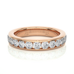 Load image into Gallery viewer, 0.96 CT Round Cut Lab Grown Diamond Channel Set Band  13 Stone IGI Certified
