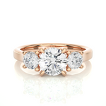 Load image into Gallery viewer, 1.95 CT Round Lab Grown Diamond Three Stone Ring | 3 Stone Gold Band
