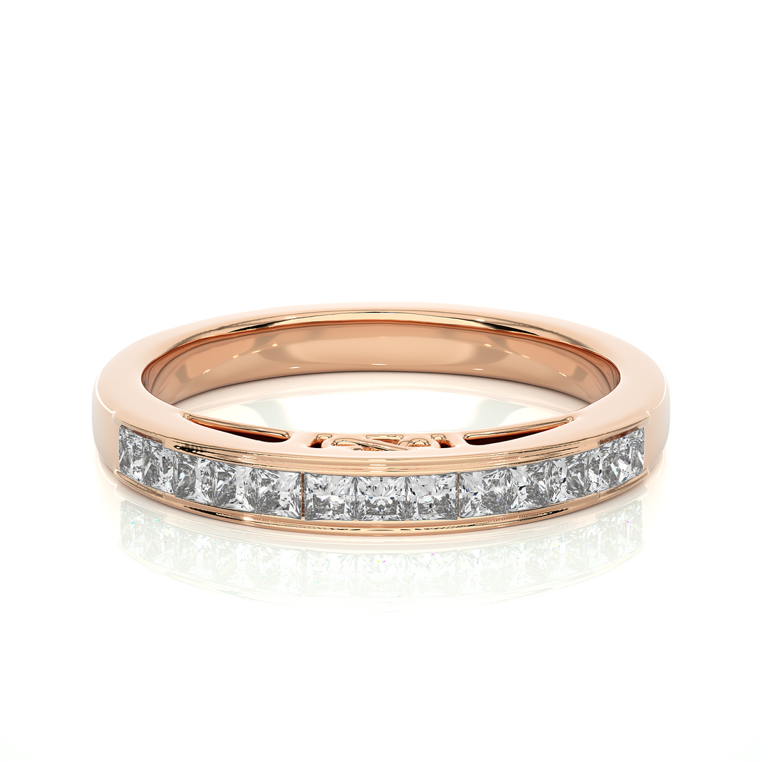 0.32 CT Princess Cut Lab Grown Diamond Channel Set Band  13 Stone IGI Certified