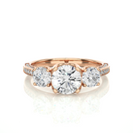 Load image into Gallery viewer, 1.91 CT All Round Lab Grown Diamond Three Stone Ring | 55 Stone Gold Band
