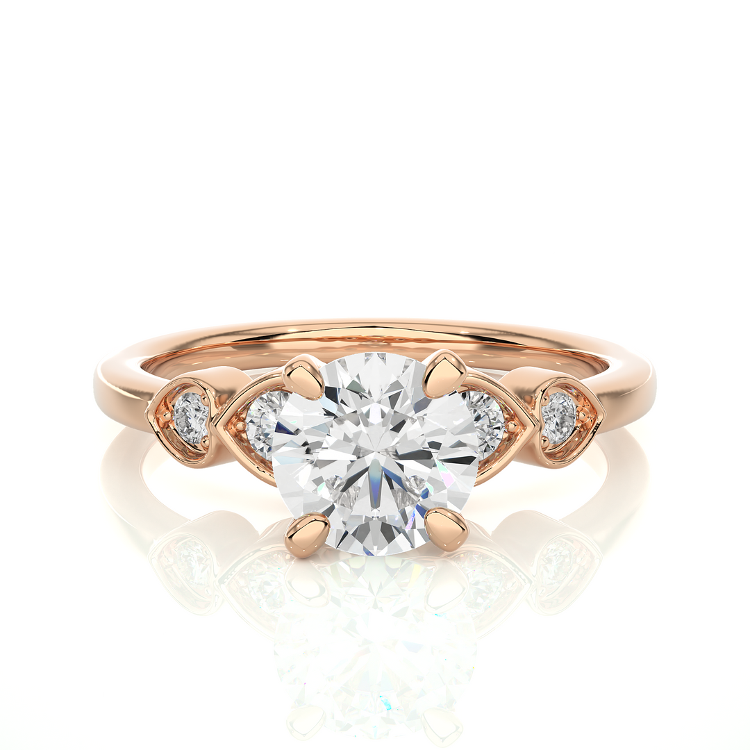 1.21 CTW Round Lab-Grown Diamond Engagement Ring with Prong & Claw Set E-F / VVS-VS