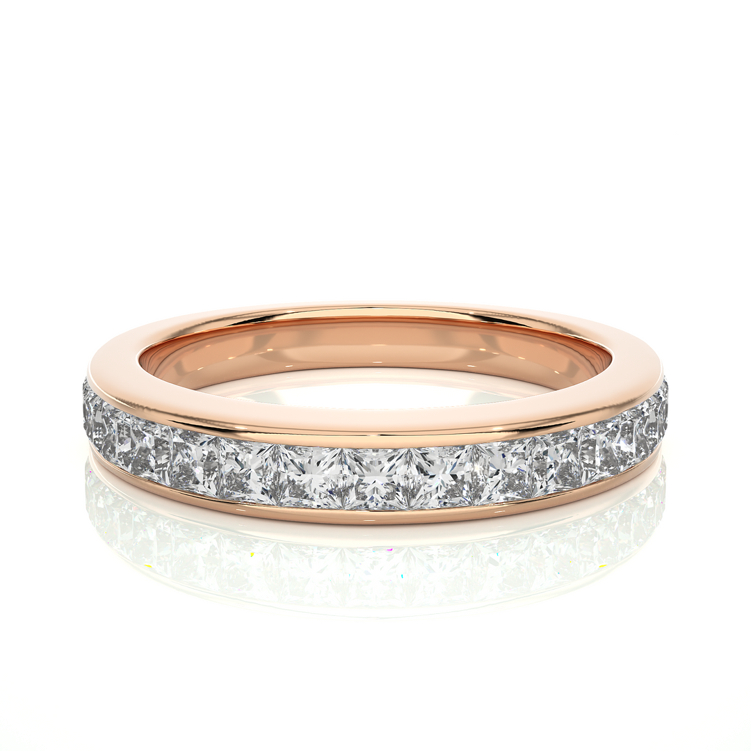 0.98 CT Princess Cut Lab Grown Diamond Eternity Band  15 Stone IGI Certified