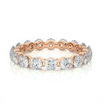 Load image into Gallery viewer, 2.01 CT Round Lab Grown Diamond Bar Set Eternity Ring | 18 Stone Gold Band
