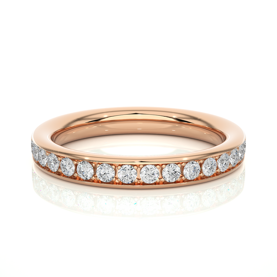 0.35 CT Round Cut Lab Grown Diamond Prong Set Band  16 Stone IGI Certified