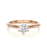 Load image into Gallery viewer, 0.41 CT Round Lab Grown Diamond Solitaire Engagement Ring | Four Prong Gold Band

