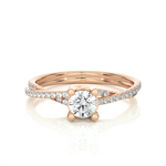 Load image into Gallery viewer, 0.74 CTW Round Lab-Grown Diamond Twisted Engagement Ring E-F / VVS-VS
