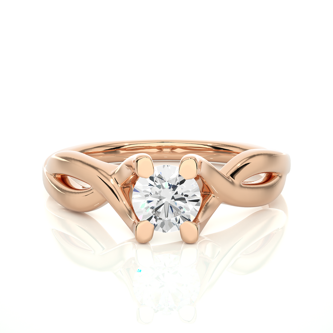 0.47 CT Lab Grown Diamond Infinity Engagement Ring | Gold Band