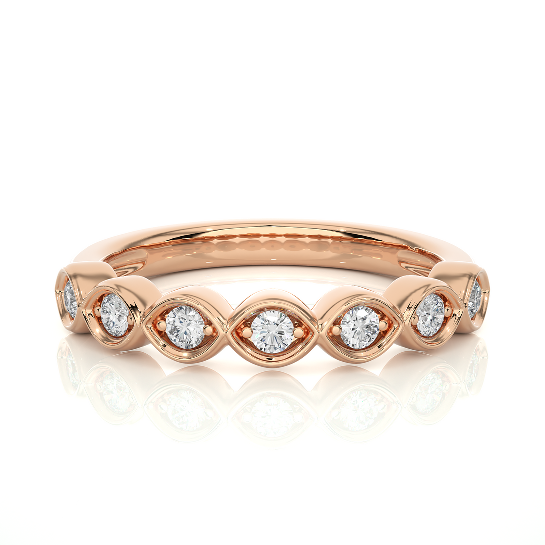 0.21 CT Round Cut Lab Grown Diamond Marquise-Style 7 Stone Ring  IGI Certified