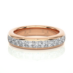 Load image into Gallery viewer, 0.55 CT Princess Cut Lab Grown Diamond Channel Set Band  11 Stone IGI Certified
