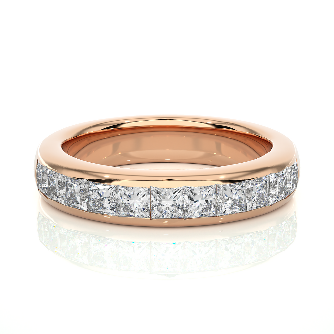 0.55 CT Princess Cut Lab Grown Diamond Channel Set Band  11 Stone IGI Certified