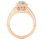 Load image into Gallery viewer, 1.42 CT Round Diamond Halo Lab Grown Ring with 117 Stones
