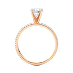 Load image into Gallery viewer, 1.14 CTW Round Lab-Grown Diamond Engagement Ring with Two-Row Micropave Set E-F / VVS-VS
