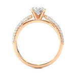 Load image into Gallery viewer, 1.53 CTW Round Lab-Grown Diamond Engagement Ring with Three-Row Micropave Set E-F / VVS-VS
