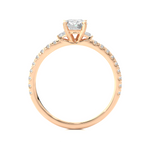Load image into Gallery viewer, 0.97 CT Round Center with Baguette &amp; Round Side Lab Grown Diamond Three Stone Ring | 21 Stone Gold Band
