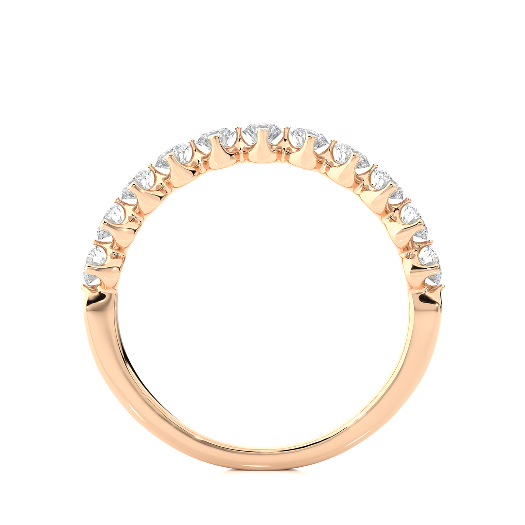 0.57 CT Round Cut Lab Grown Diamond Prong Set Band  11 Stone IGI Certified