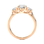 Load image into Gallery viewer, 1.95 CT Round Lab Grown Diamond Three Stone Ring | 3 Stone Gold Band
