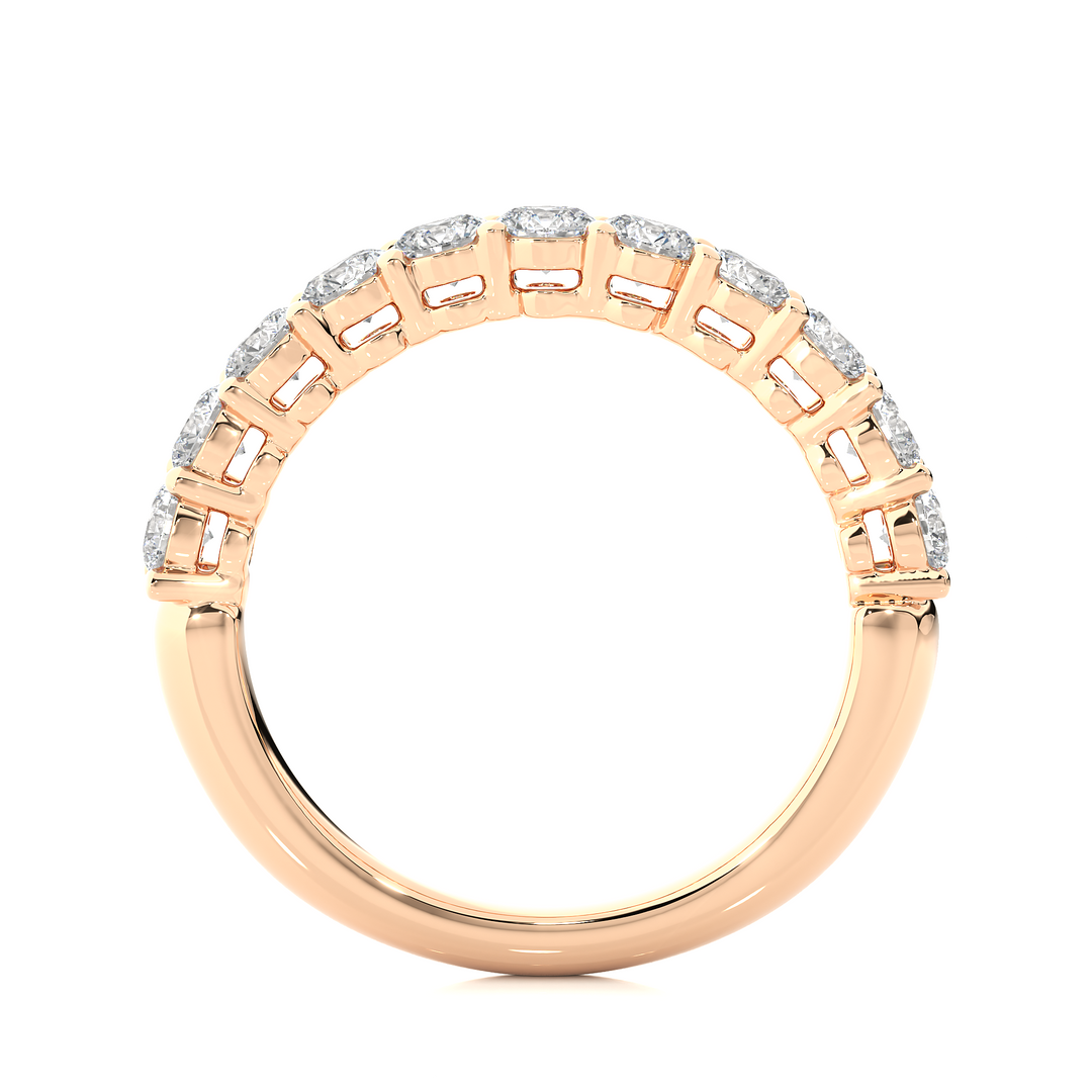 0.60 CT Round Cut Lab Grown Diamond Channel Set Band  11 Stone IGI Certified