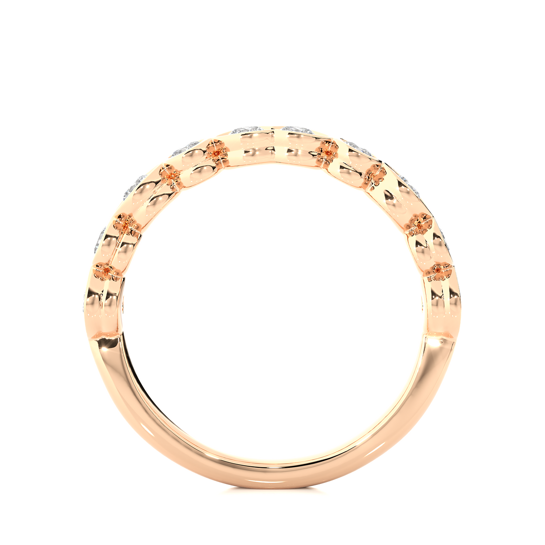 0.69 CT Round Cut Lab Grown Diamond Bezel & Prong Set Band  10 Stone IGI Certified
