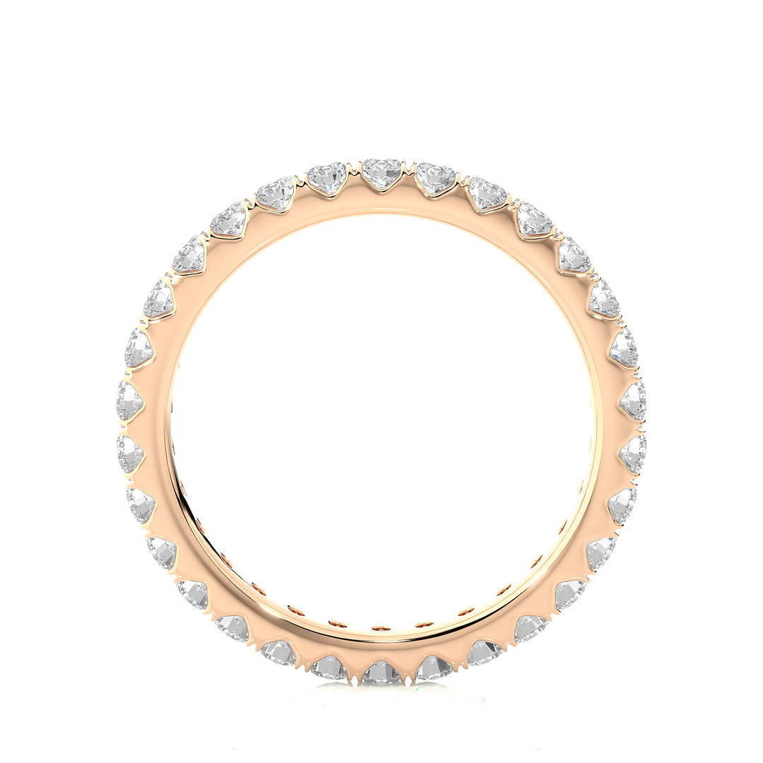 1.04 CT Round Lab Grown Diamond Micro Pave Eternity Ring | 30 Stone Gold Band