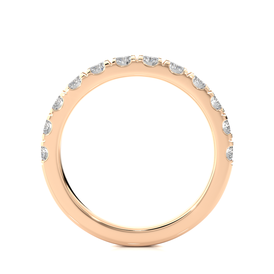 0.99 CT Round Cut Lab Grown Diamond Micro Pave Band  12 Stone IGI Certified