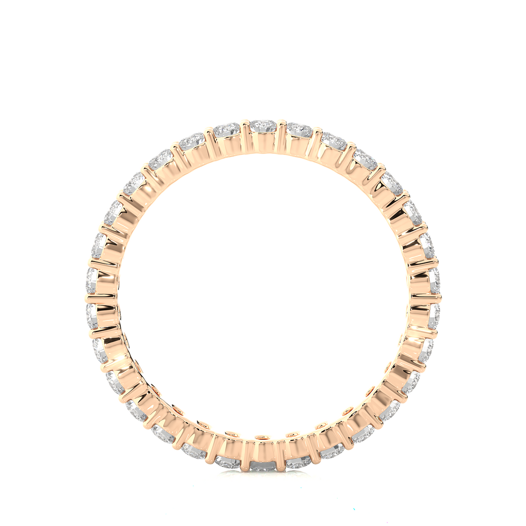 0.90 CT Round Lab Grown Diamond Eternity Band | 30 Stone Gold Ring