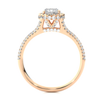 Load image into Gallery viewer, 1.07 CT Split Shank Halo Lab Grown Round Diamond Ring with 115 Stones
