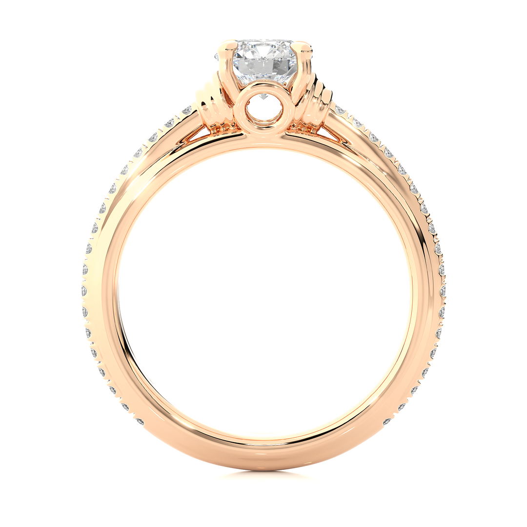 1.26 CTW Round Lab-Grown Diamond Engagement Ring with Rope-Style Sides E-F / VVS-VS