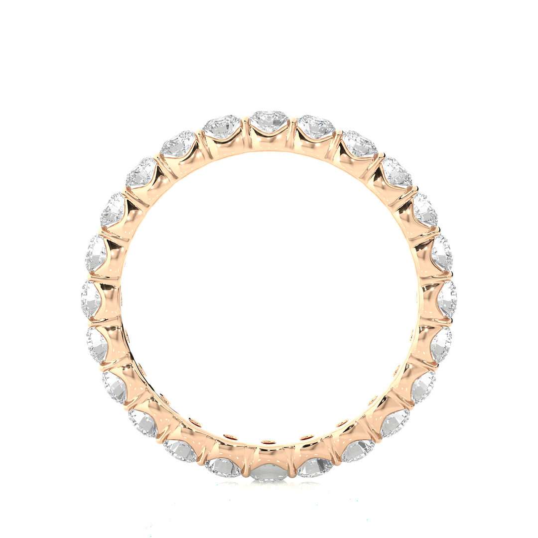 1.09 CT Round Lab Grown Diamond Bar Set Eternity Band | 24 Stone Gold Ring