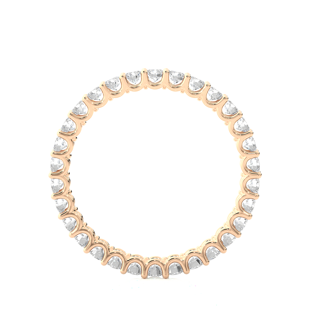 1.04 CT Round Lab Grown Diamond Prong Set Eternity Band | 30 Stone Gold Ring