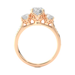 Load image into Gallery viewer, 1.80 CT Round Center with Round Side Lab Grown Diamond Three Stone Ring | 19 Stone Gold Band
