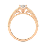 Load image into Gallery viewer, 0.48 CTW Round Lab-Grown Diamond Engagement Ring with Milgrain Detailing E-F / VVS-VS
