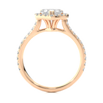 Load image into Gallery viewer, 1.33 CT Heart Halo Lab Grown Diamond Ring with Round Side Stones
