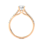 Load image into Gallery viewer, 0.85 CTW Round Lab-Grown Diamond Engagement Ring with Claw, Bezel &amp; Micropave Set E-F / VVS-VS
