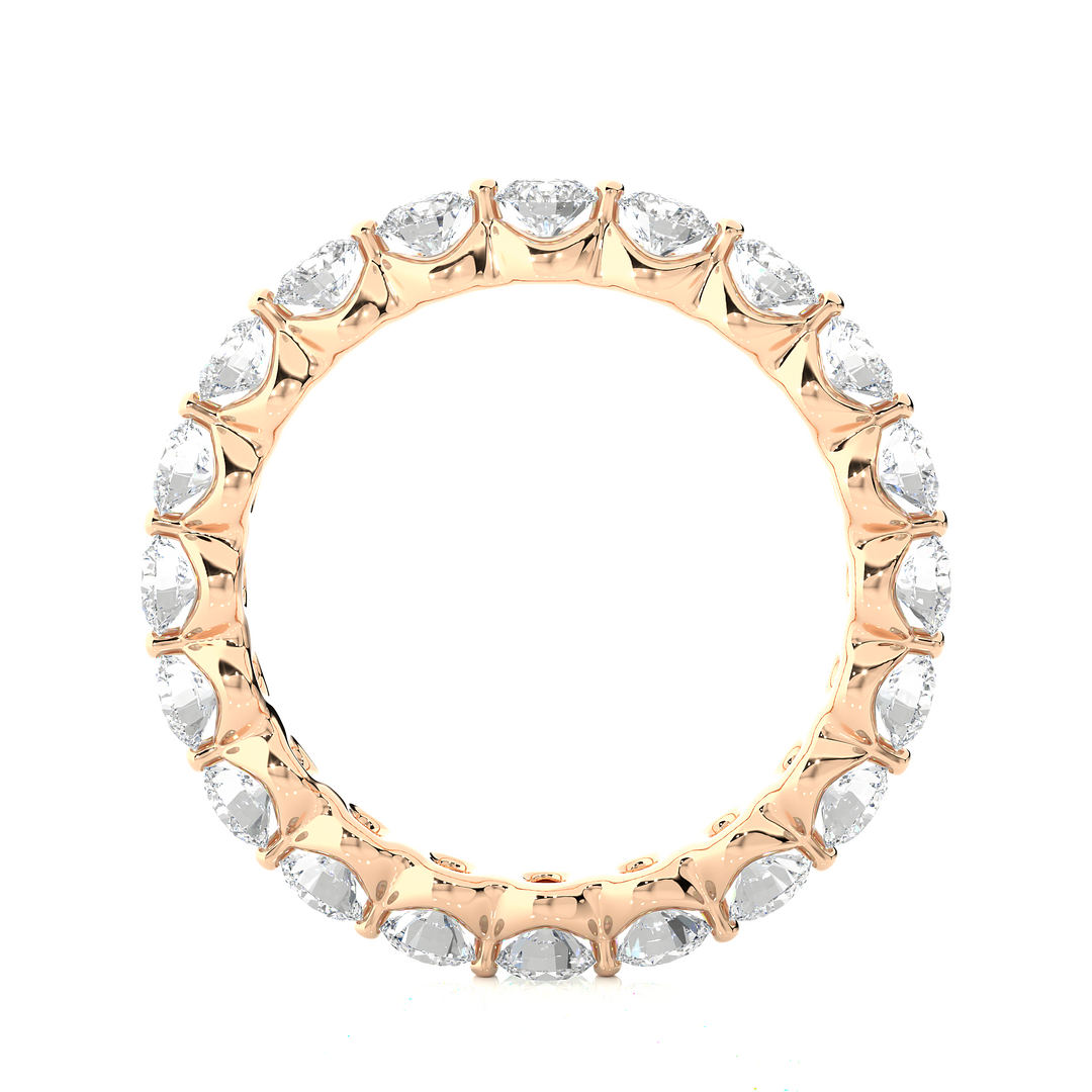 2.03 CT Round Lab Grown Diamond Bar Set Eternity Band | 20 Stone Gold Ring