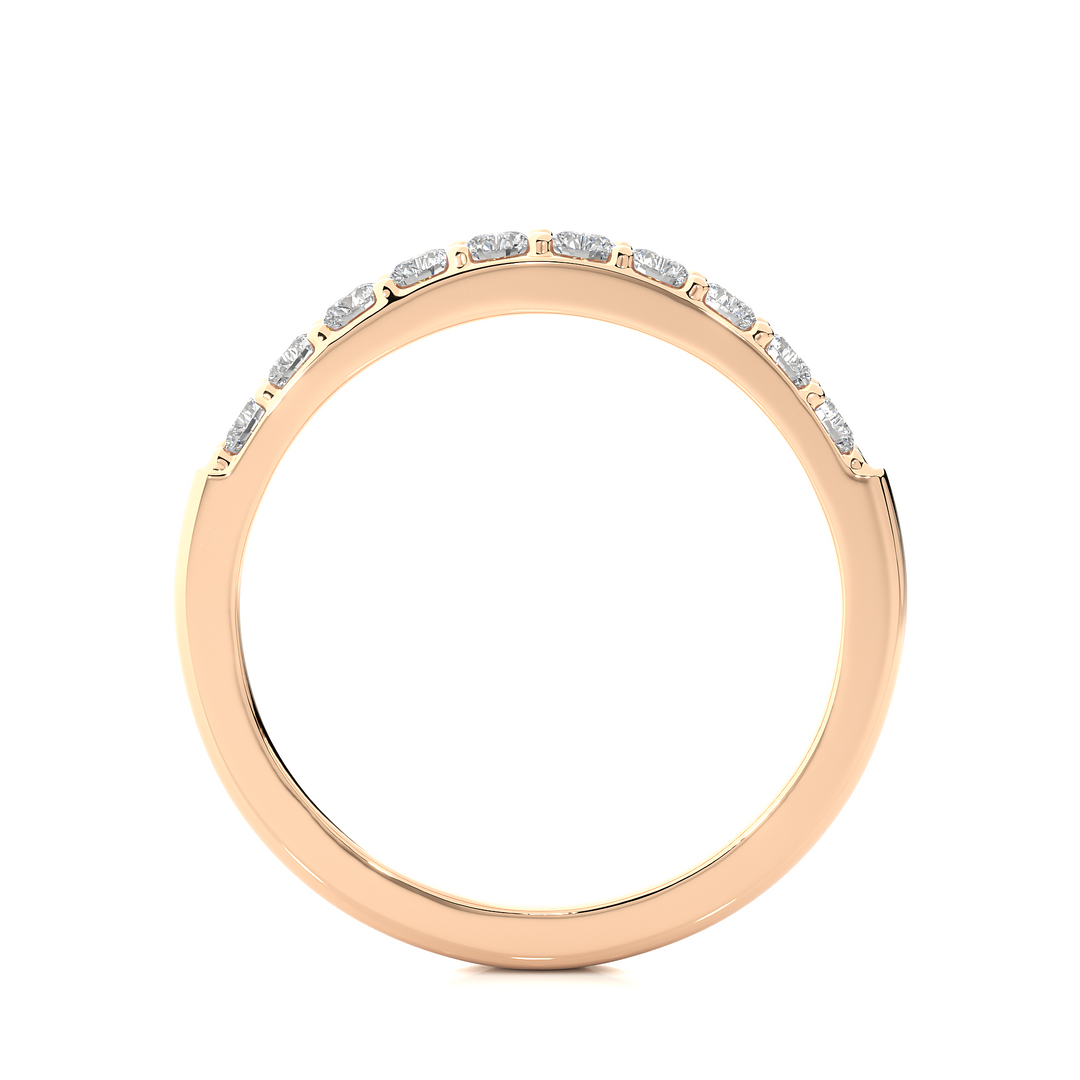 0.40 CT Round Cut Lab Grown Diamond Prong Set Band  10 Stone IGI Certified