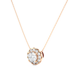 Load image into Gallery viewer, 0.34 CT Lab-Grown Diamond Halo Pendant Necklace | Round Diamonds | Solid Gold
