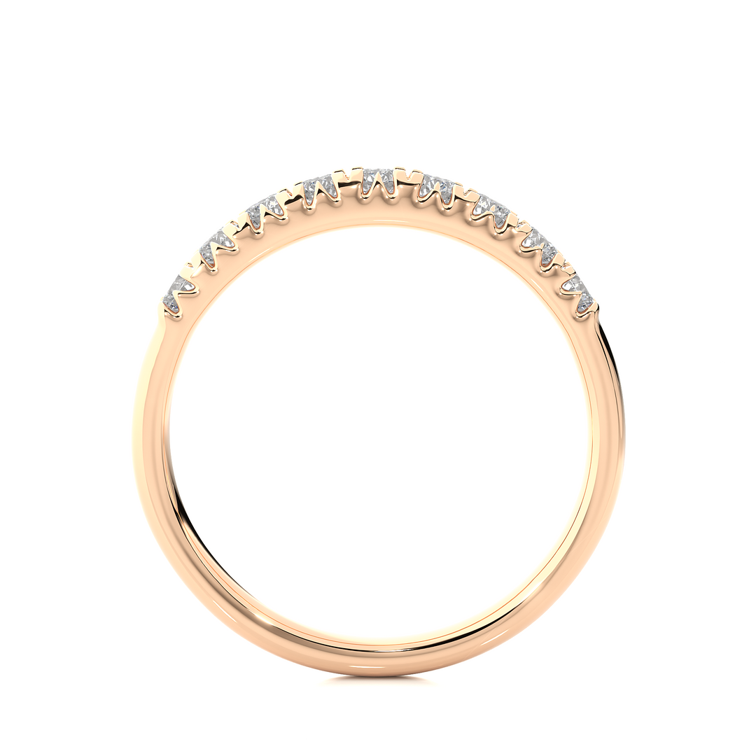 0.47 CT Round Cut Lab Grown Diamond Micro Pave Band  9 Stone IGI Certified