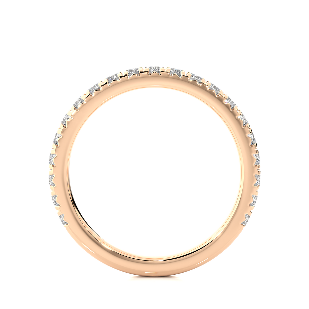 0.73 CT Round Cut Lab Grown Diamond Micro Pave Band  21 Stone IGI Certified